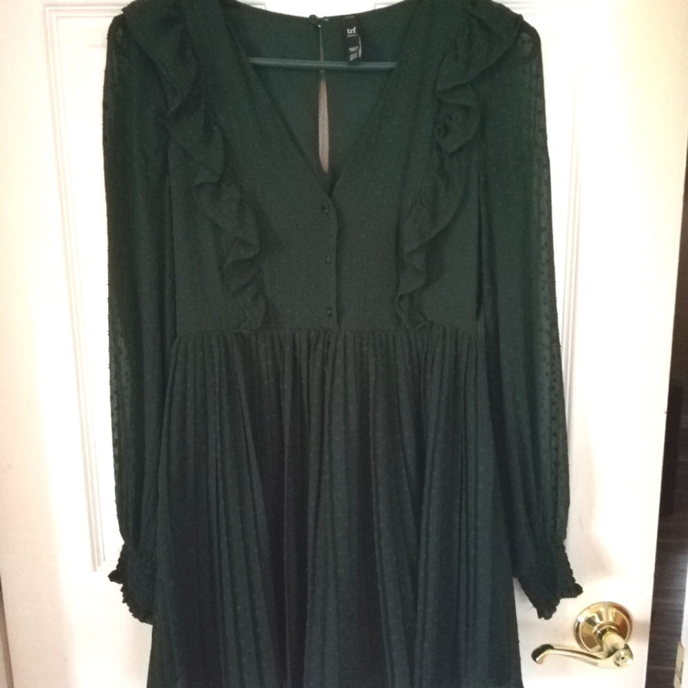 Zara green romper/dress XS